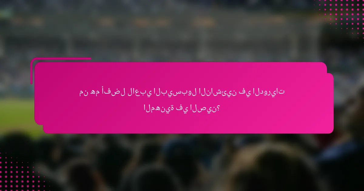 من هم أفضل لاعبي البيسبول الناشئين في الدوريات المهنية في الصين؟