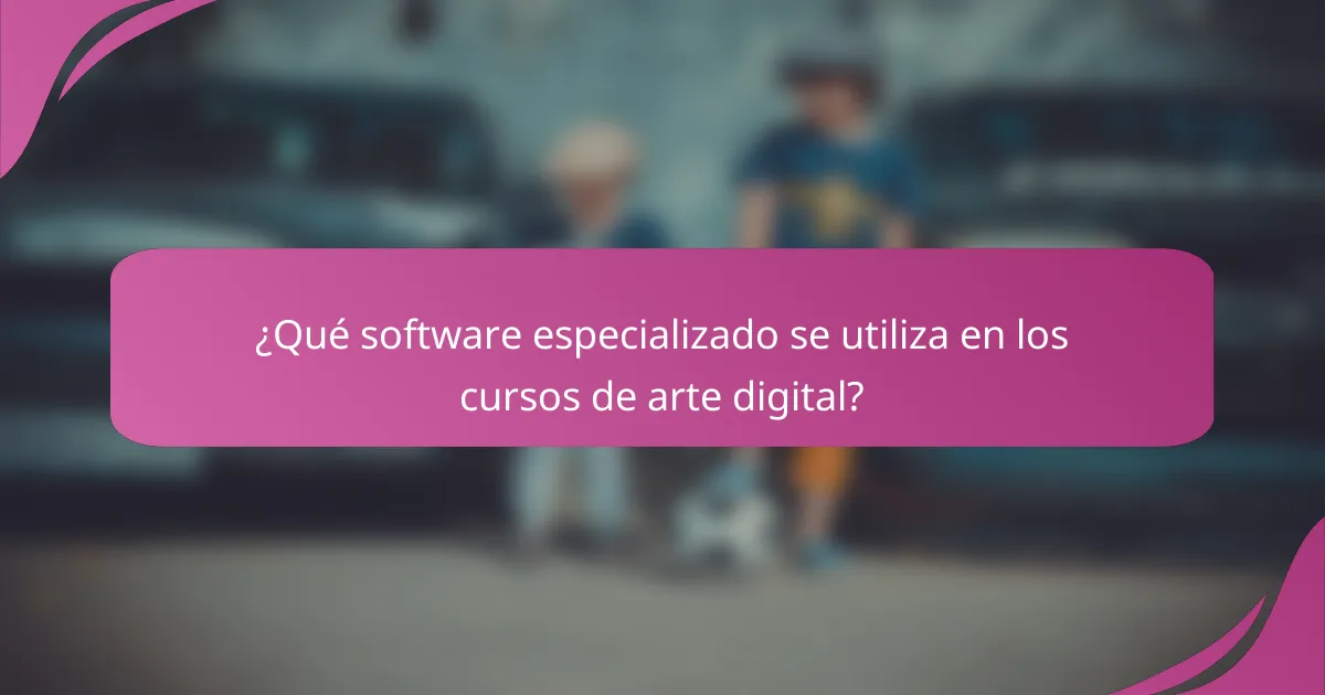 ¿Qué software especializado se utiliza en los cursos de arte digital?