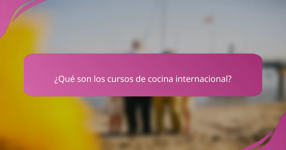¿Qué son los cursos de cocina internacional?