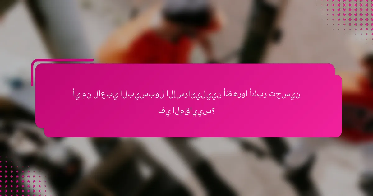 أي من لاعبي البيسبول الإسرائيليين أظهروا أكبر تحسين في المقاييس؟